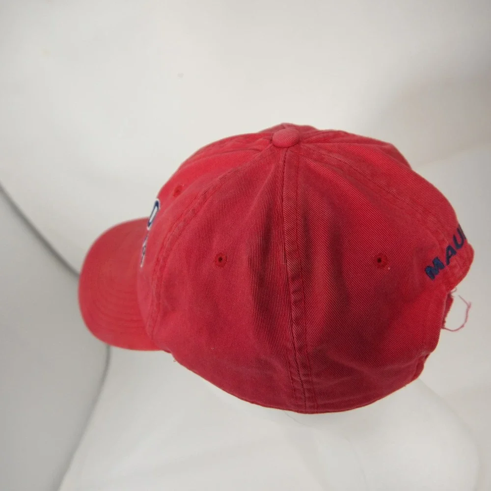 Vintage Hard Rock Cafe Maui Hawaii Baseball Dad Cap Men OSFM Red Embroidered Hat